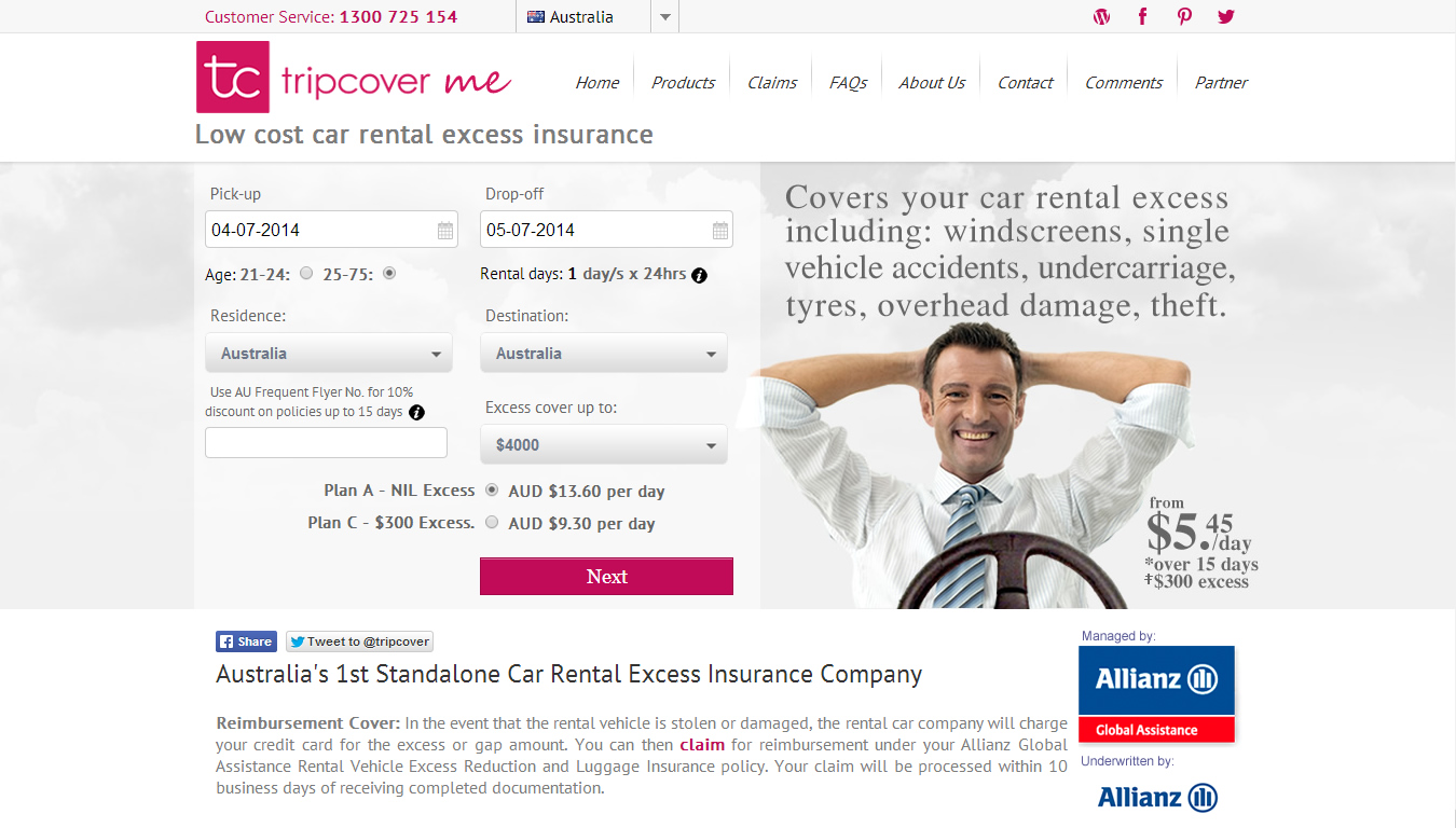 travel insurance cover car hire excess